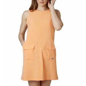 Helly Hansen Vik Dress Orange V-Back A-Line Sleeveless Sporty Summer Pockets M